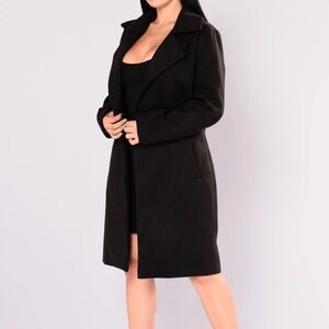 Fashion Nova Black Upper East Side Coat Women’s Medium